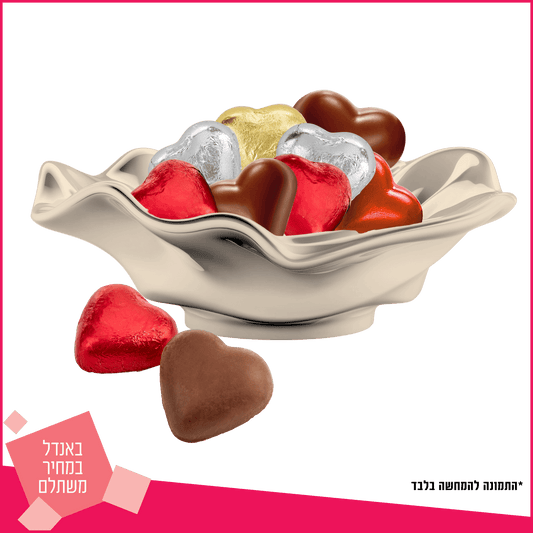 נובמבר סייל לבבות שוקולד חלב ממולא  ממולאים בקרם אגוזי לוז 105 גרם, התמונה להמחשה בלבד
